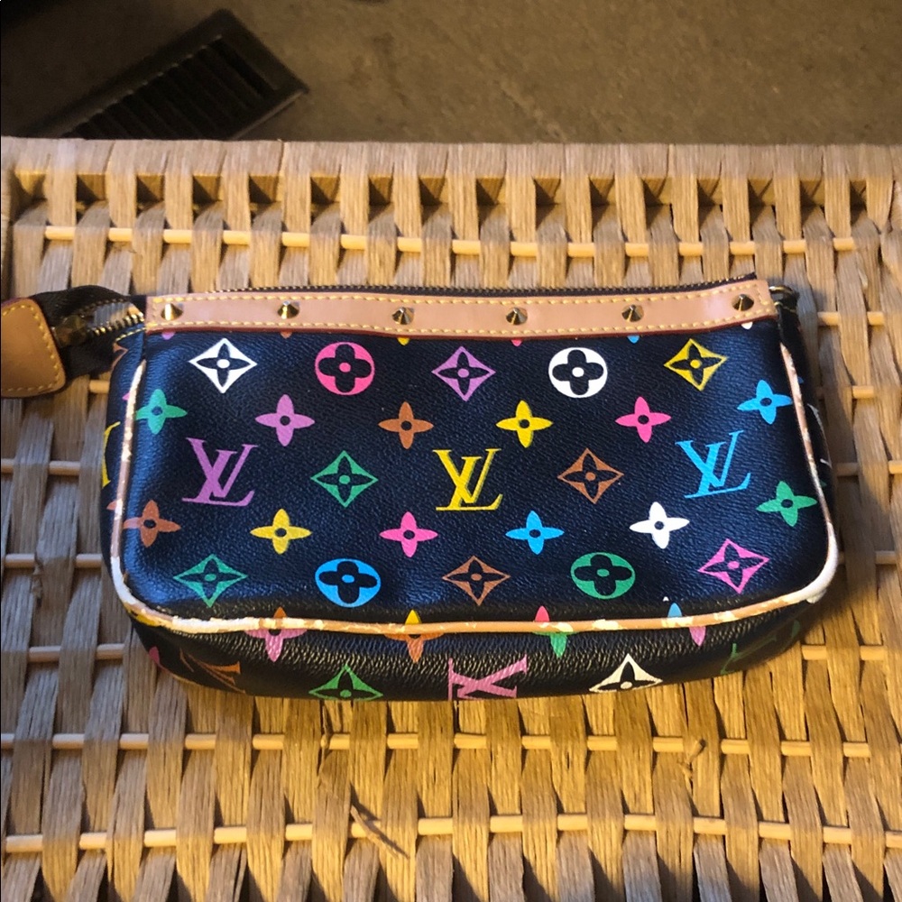 Louis Vuitton Black Multicolor Monogram Mini Bag. Pls note damage around edge